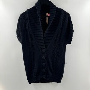 Charlotte Tarantola Black Y2K Knit Sweater Size Medium Cotton Blend